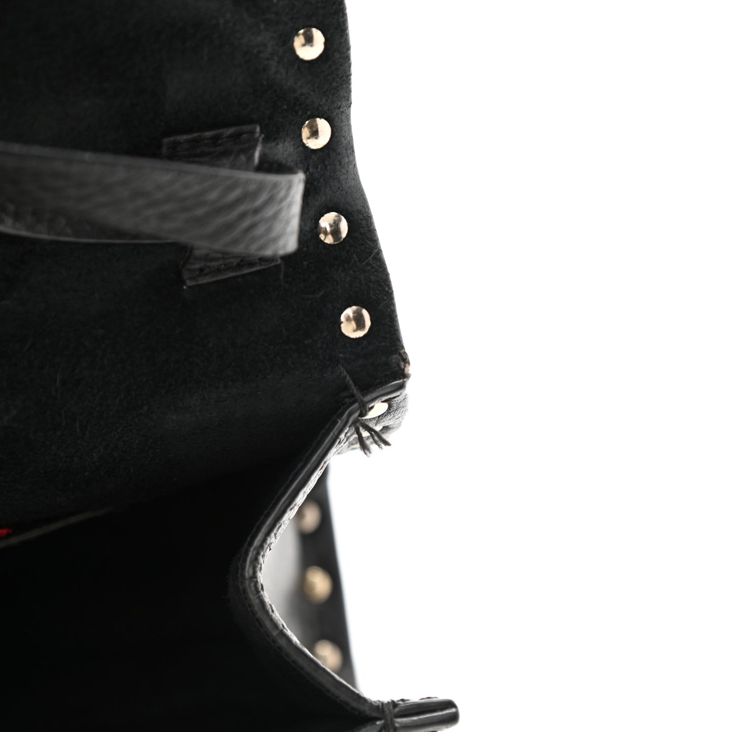 Pebbled Calfskin Medium Rockstud Flip Lock Crossbody Bag Black