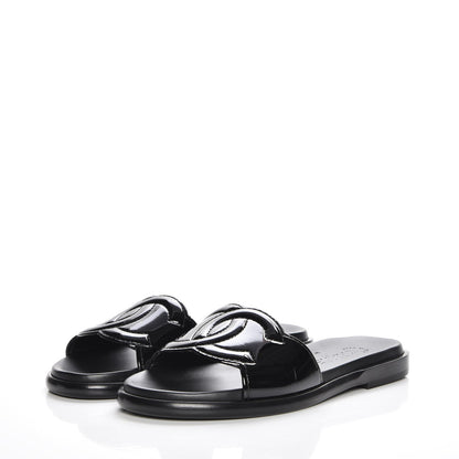 Chanel Patent Calfskin CC Slip On Mules 36 Black 3 of 8