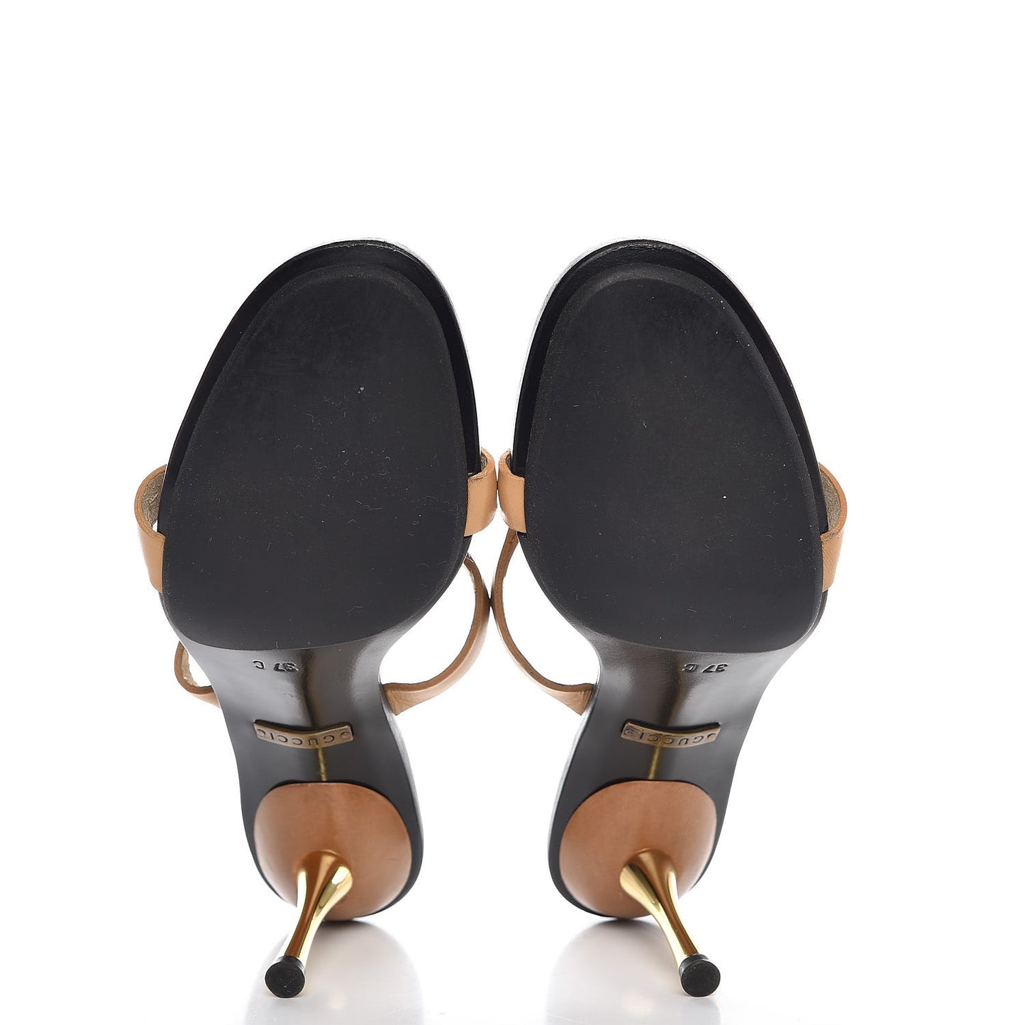 Calfskin Sandal Heels 37 Beige