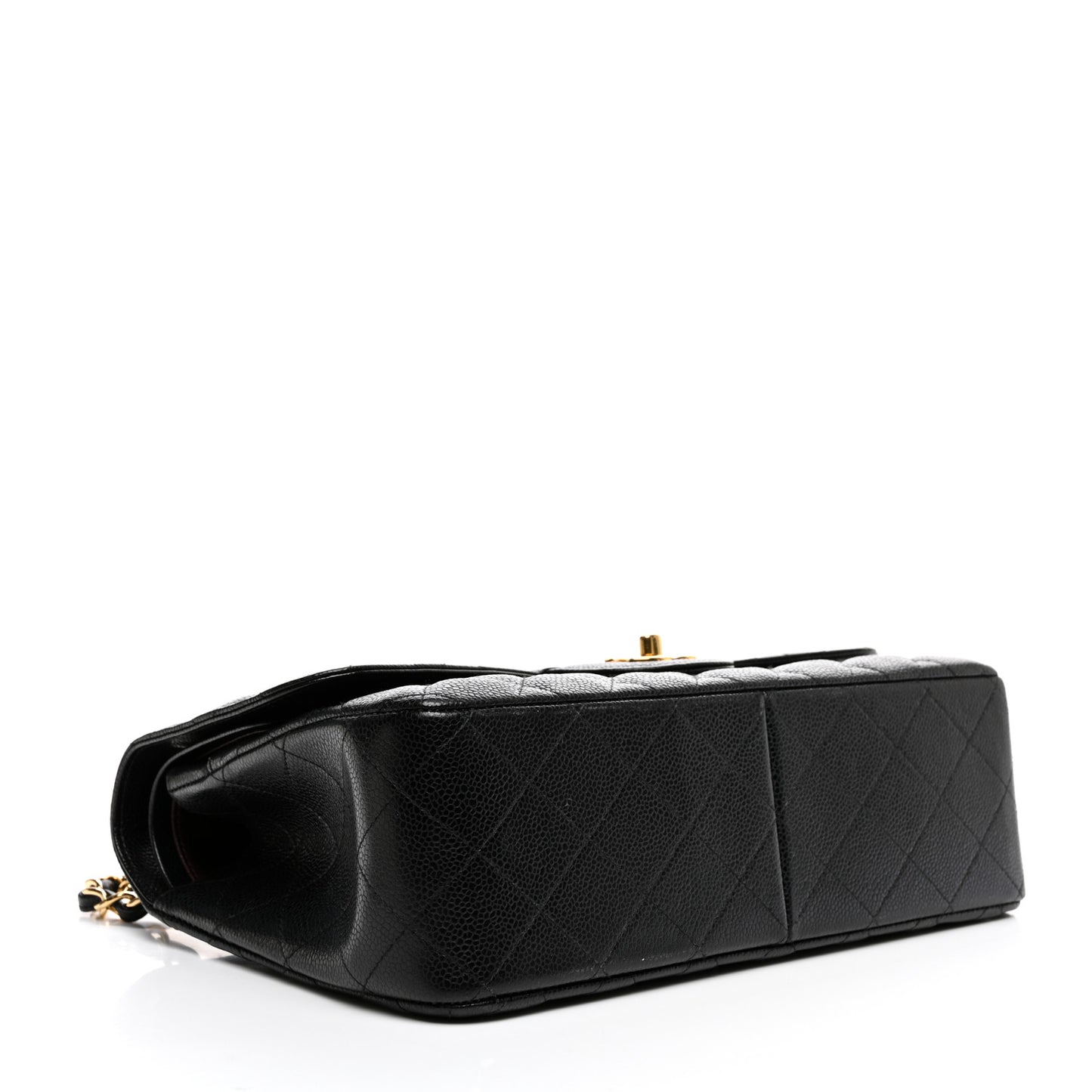 Caviar Quilted Jumbo Double Flap Black