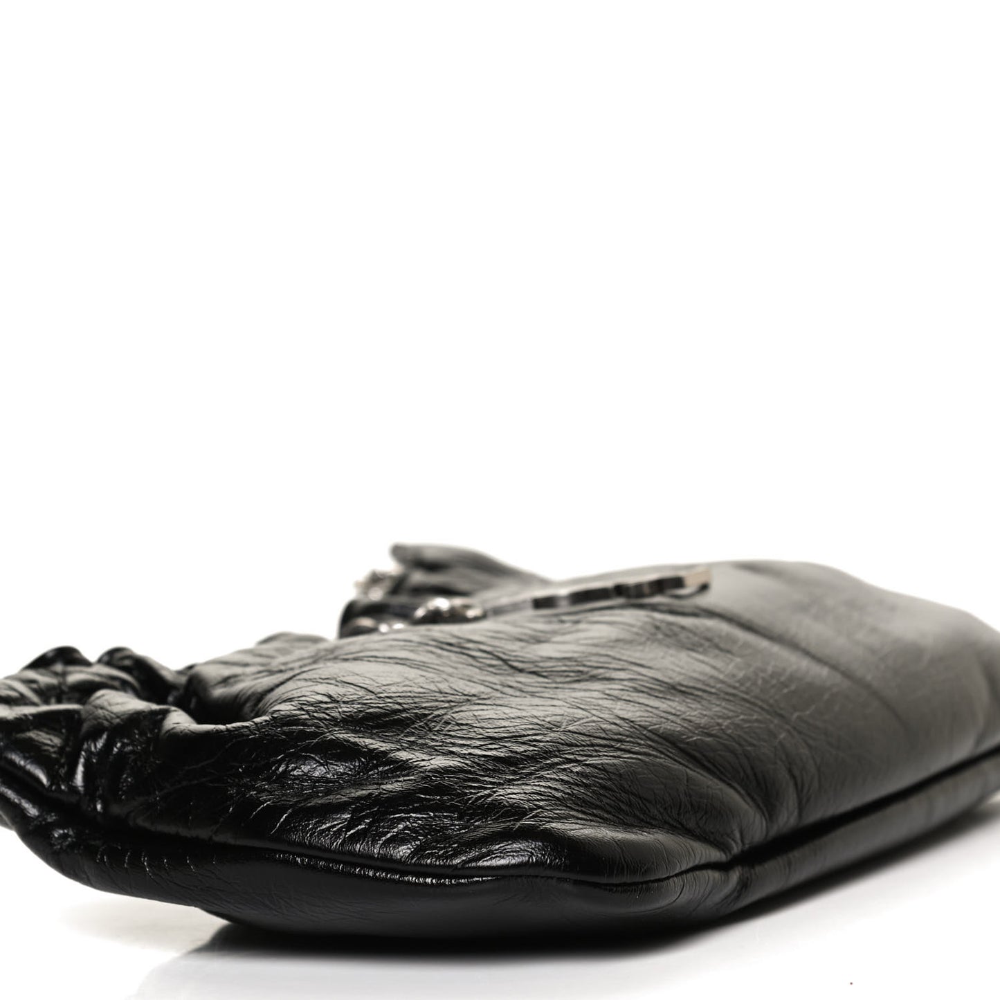 Calfskin Pac Ruched Hobo Black