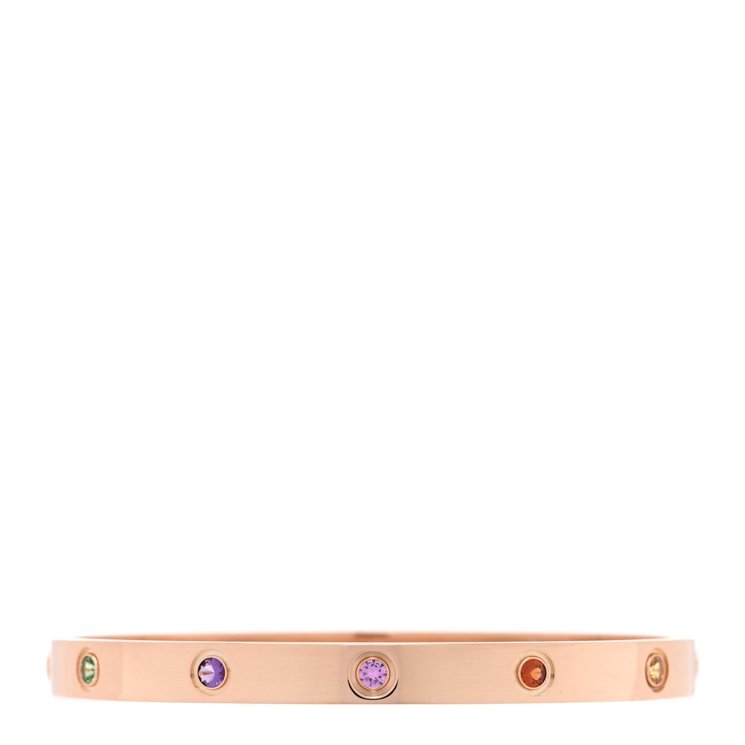 Cartier 18K Pink Gold Sapphire Garnet Amethyst LOVE Bracelet 19 4 of 16