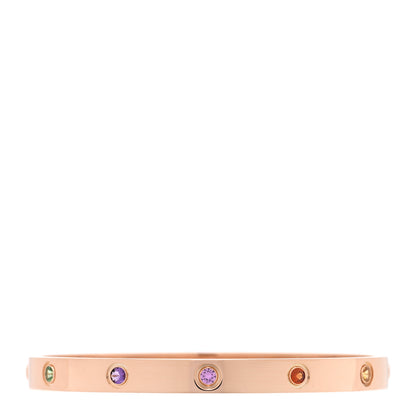 Cartier 18K Pink Gold Sapphire Garnet Amethyst LOVE Bracelet 19 4 of 16