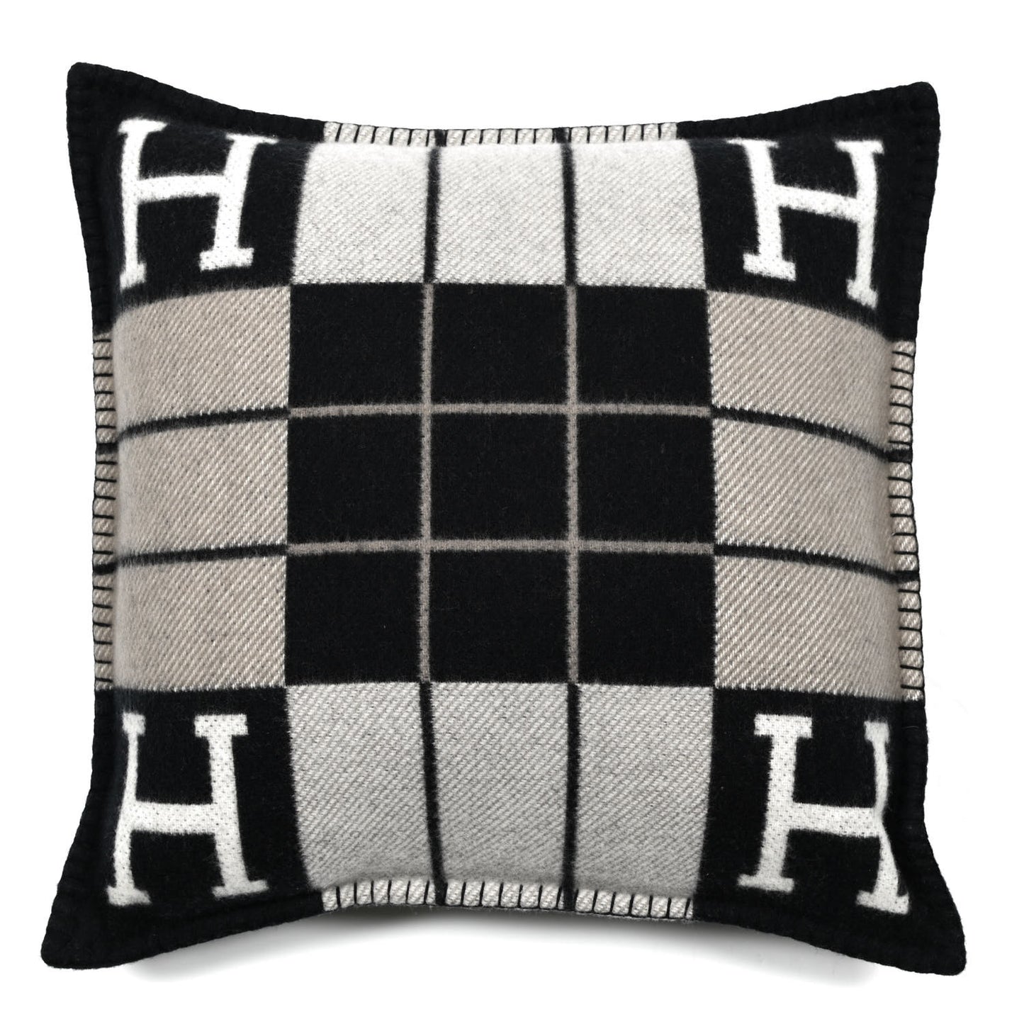 Wool Cashmere Avalon III Pillow PM Ecru Black