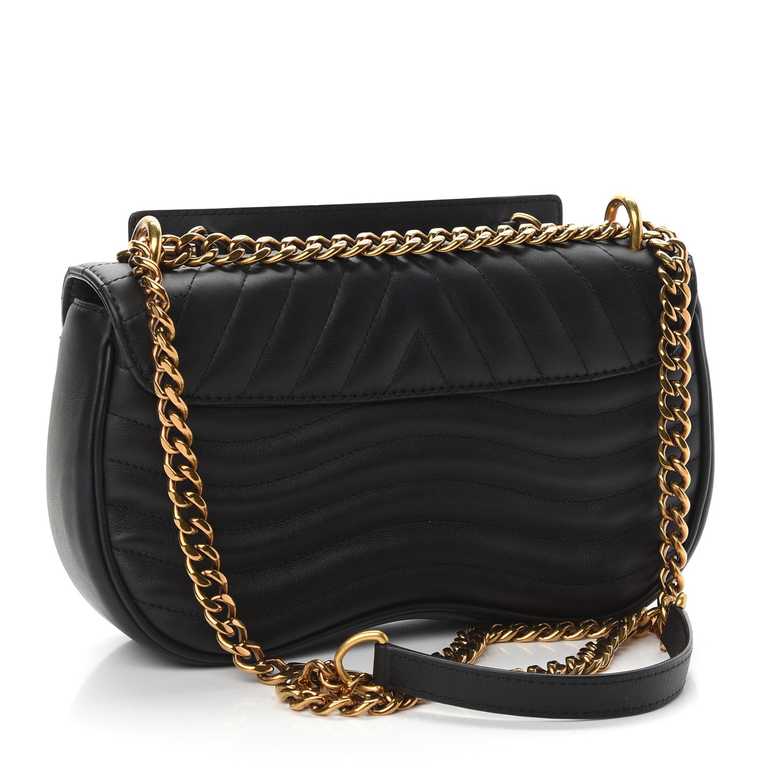 Louis Vuitton Calfskin Embroidered New Wave Chain MM Black 3 of 8