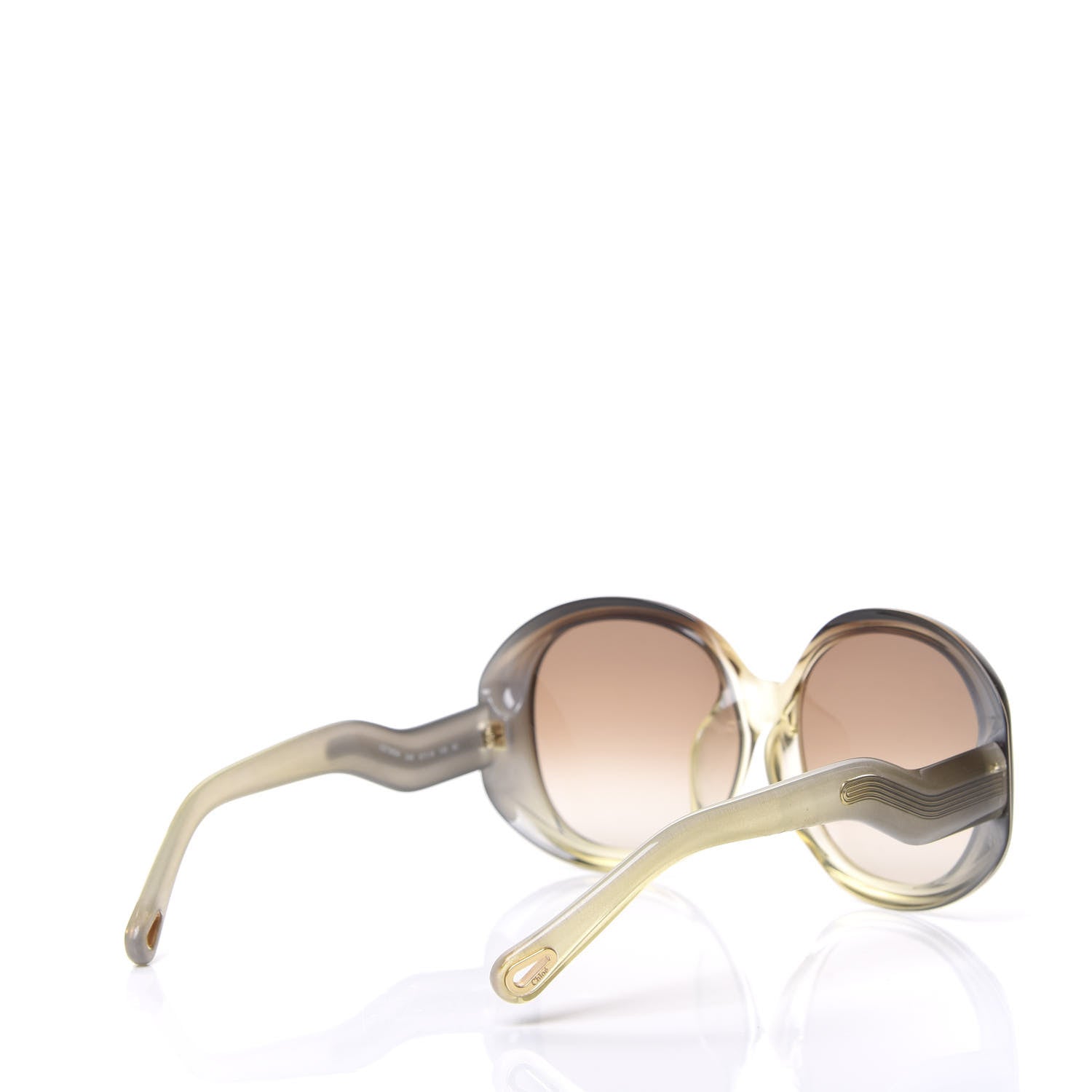 Chloe Oval Semi Transparent Qleo Sunglasses CE736SA Brown Sage 3 of 7