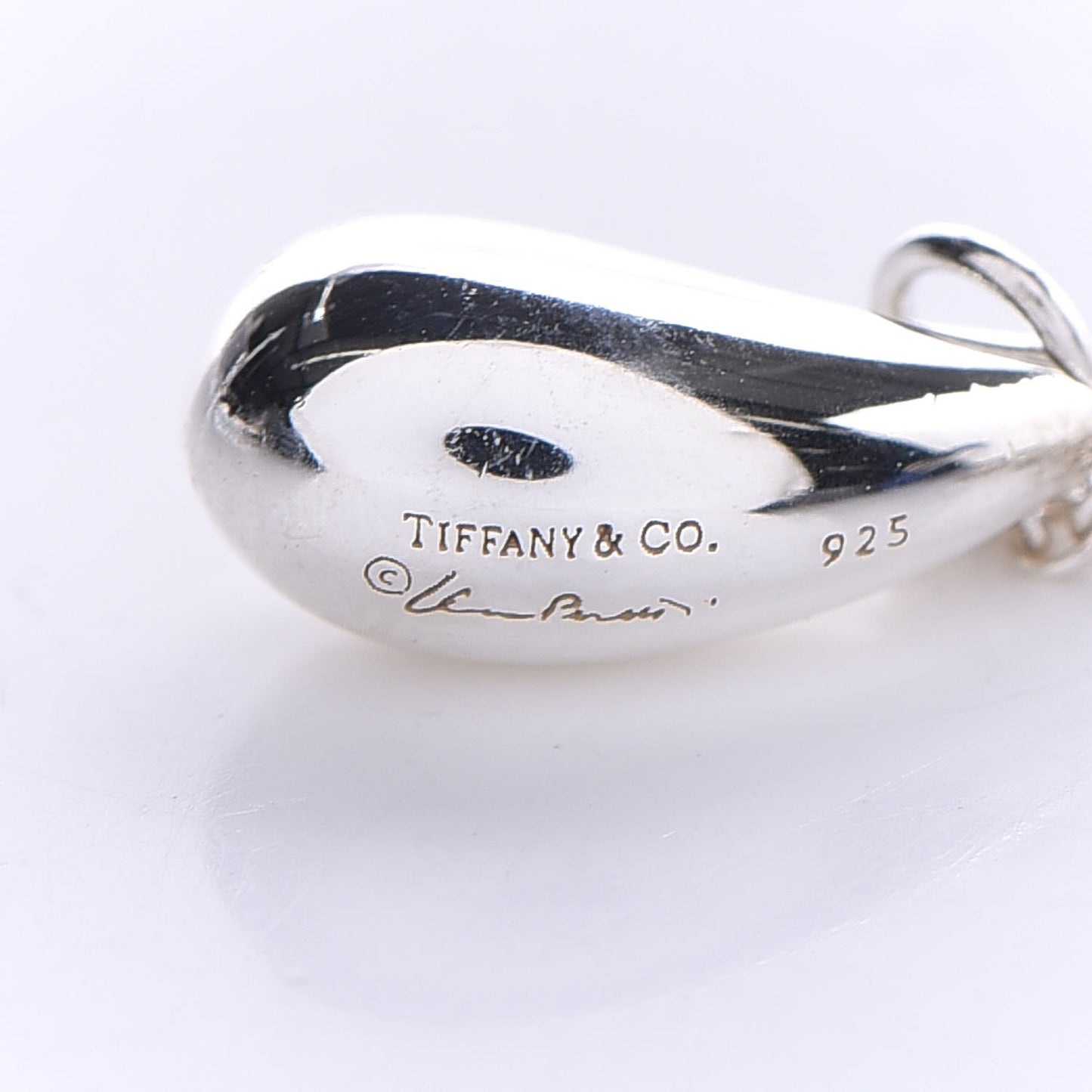 Sterling Silver Elsa Peretti Tear Drop Pendant Necklace