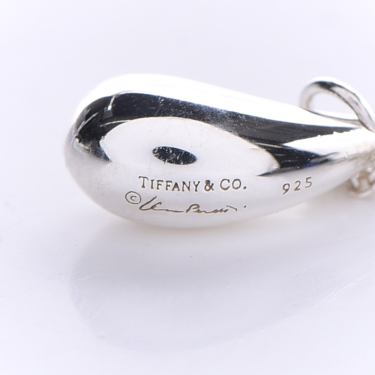 Tiffany Sterling Silver Elsa Peretti Tear Drop Pendant Necklace 4 of 9