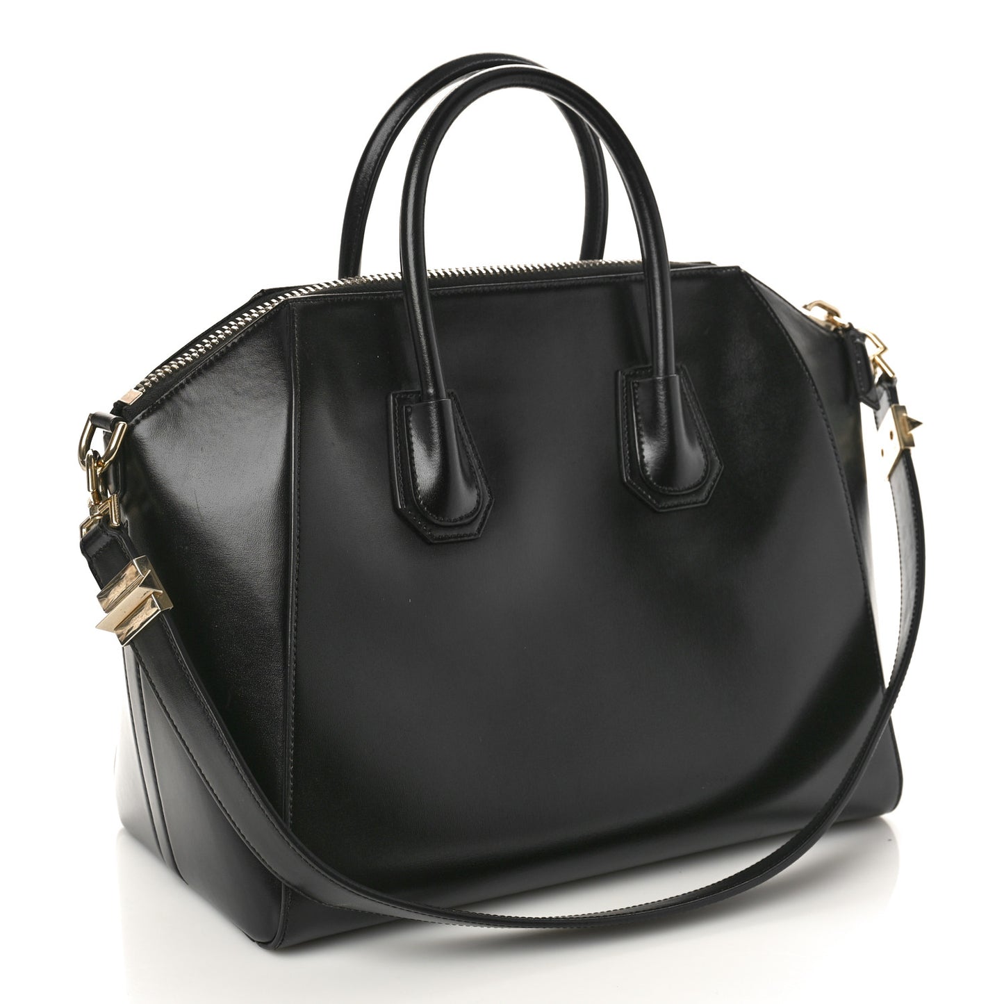 Shiny Lord Calfskin Medium Antigona Black