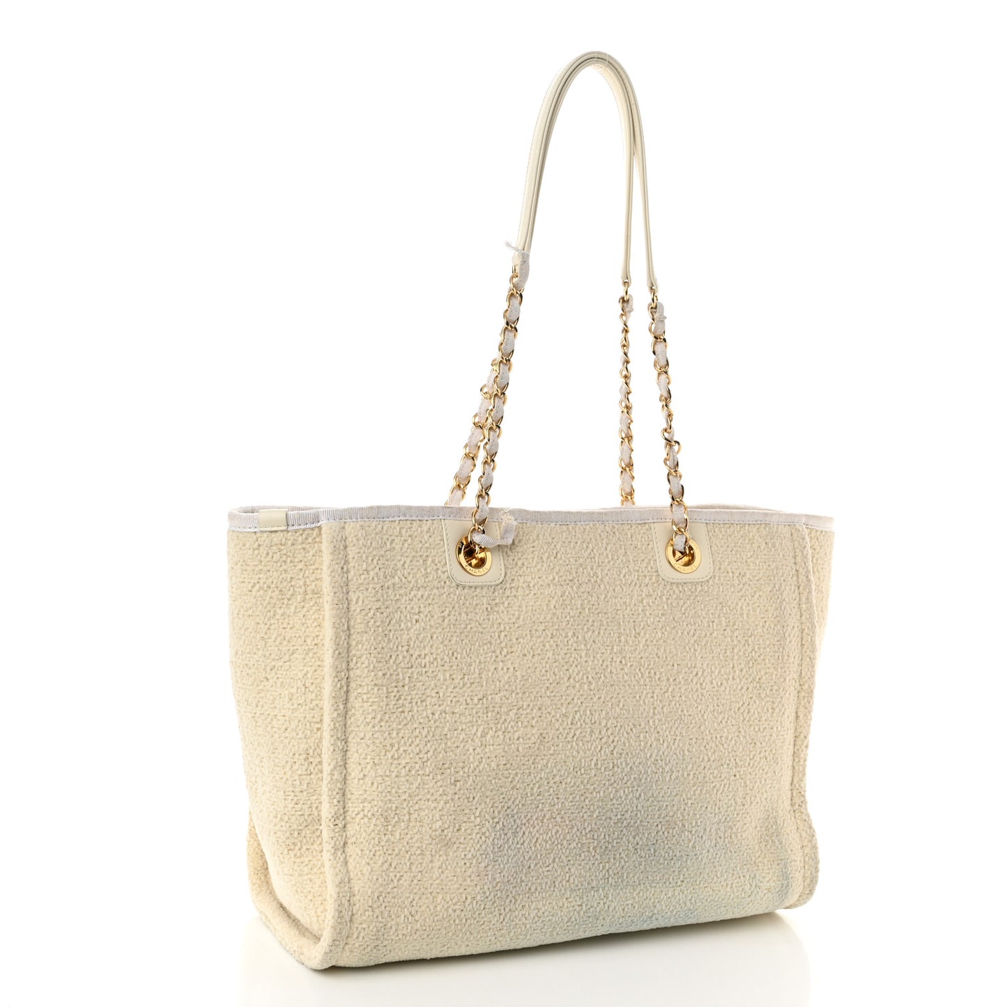 Lurex Boucle Small Deauville Tote White
