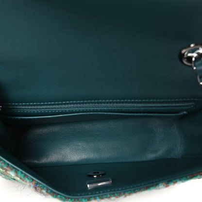 Chanel Tweed Quilted Mini Rectangular Flap Green 4 of 10