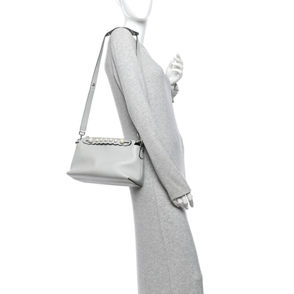 Fendi Vitello Dolce Pearl Scalloped Studded Medium By The Way Boston Bag Grigio Perla 2 of 10