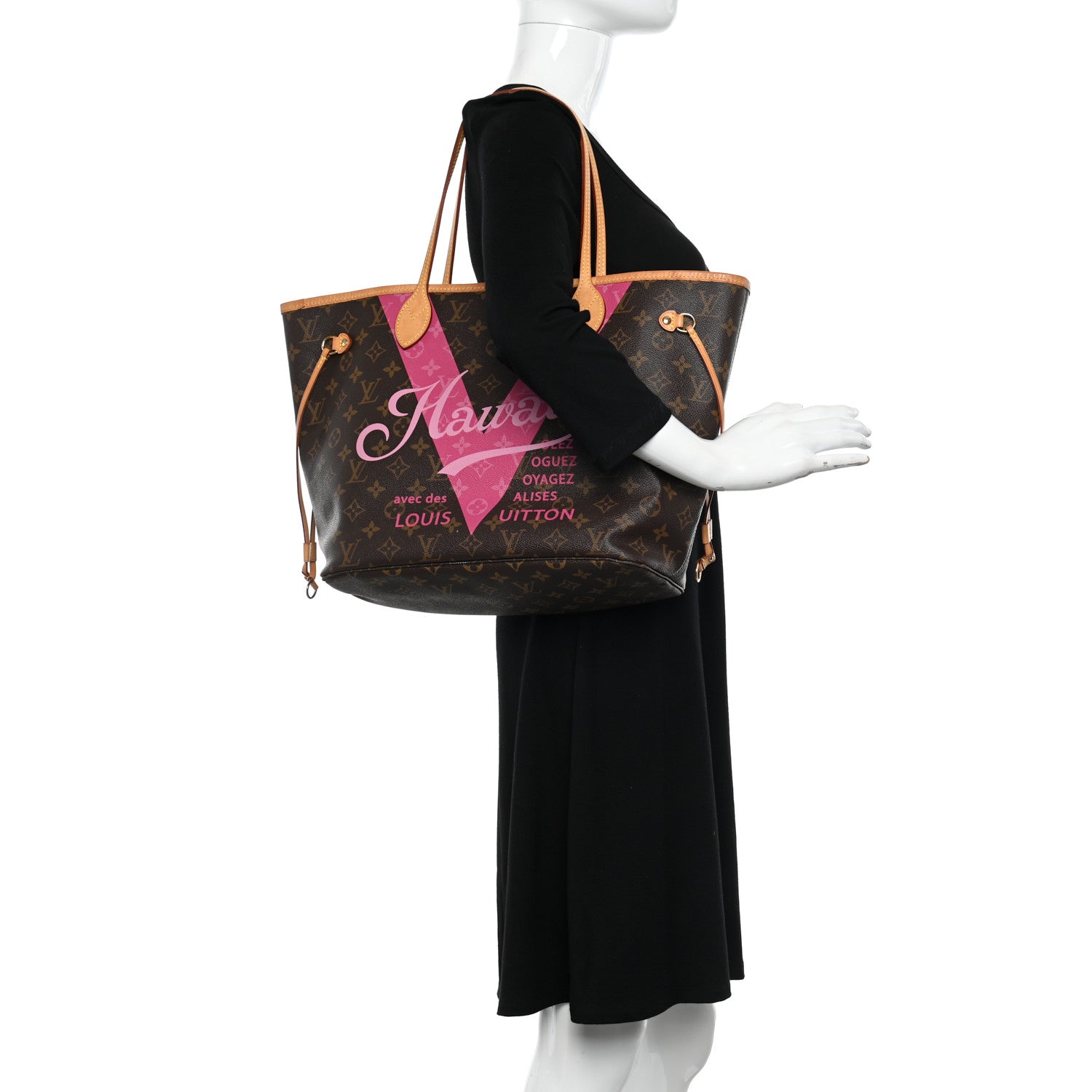 Louis Vuitton Monogram Hawaii V Neverfull MM Hot Pink 2 of 11