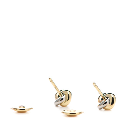 Cartier 18K Pink Yellow White Gold Diamond Trinity Stud Earrings 3 of 6