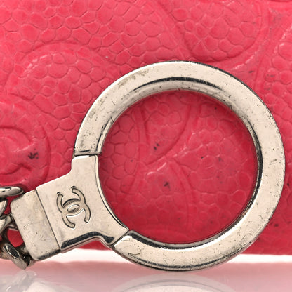 Chanel Caviar Camellia Embossed Key Holder Case Pink 10 of 15