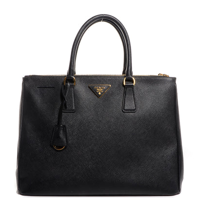 Prada Saffiano Lux Large Double Zip Tote Nero Black 1 of 10