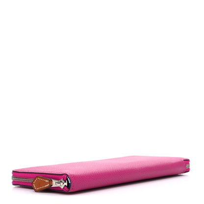 Hermes Epsom Silk'In Wallet Rose Pourpre Bleu Lin 4 of 7