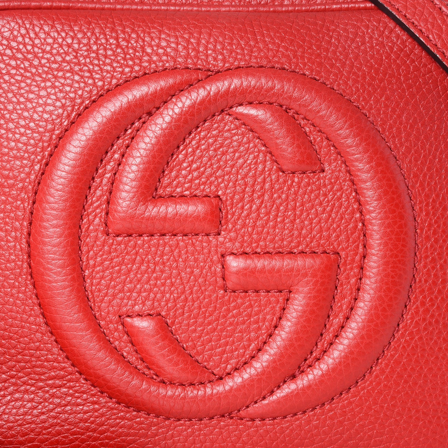 Pebbled Calfskin Small Soho Disco Bag Tabasco Red