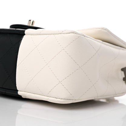 Chanel Lambskin Quilted Mini Rectangular Flap White Black 9 of 11