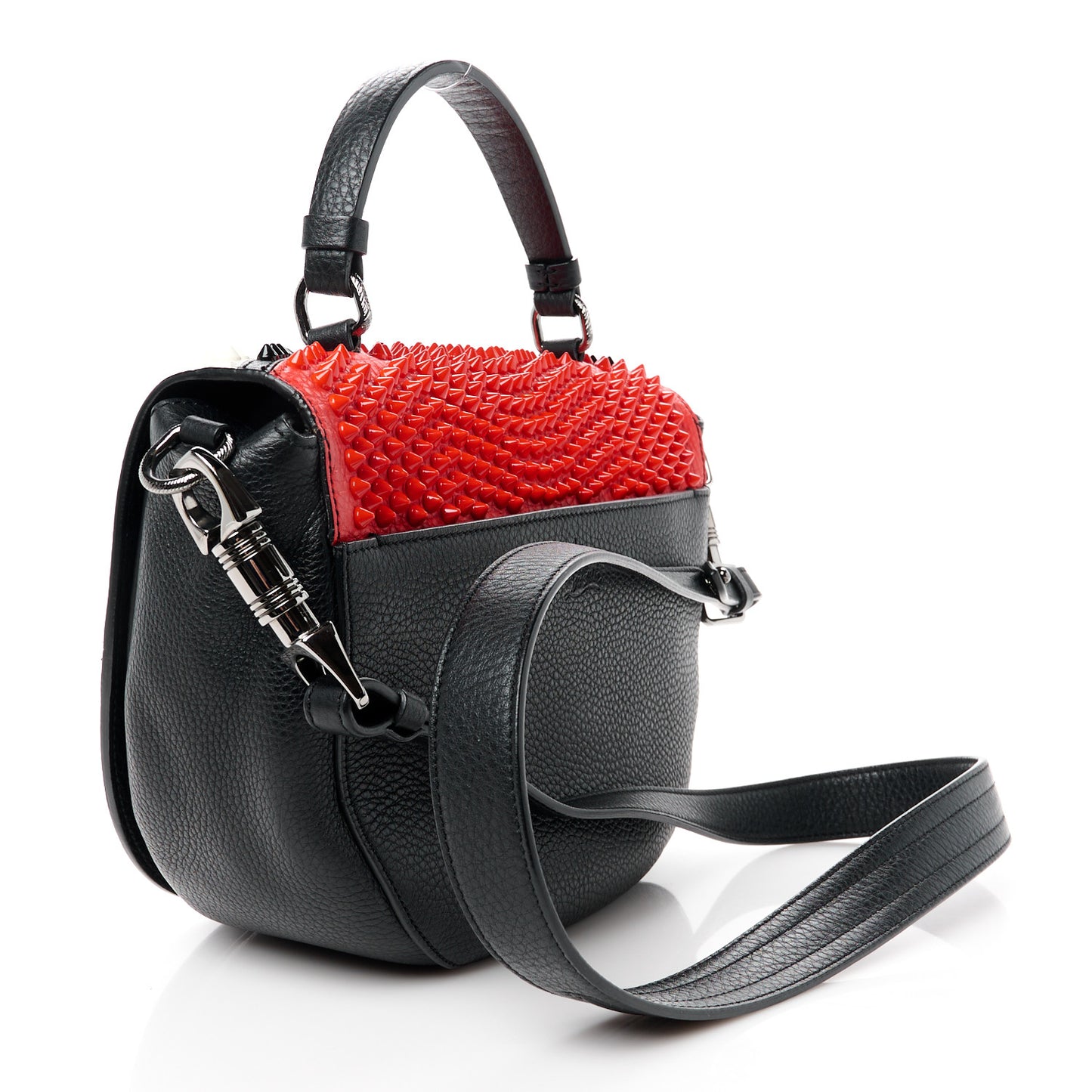 Calfskin Spikes Panettone Messenger Black Multicolor