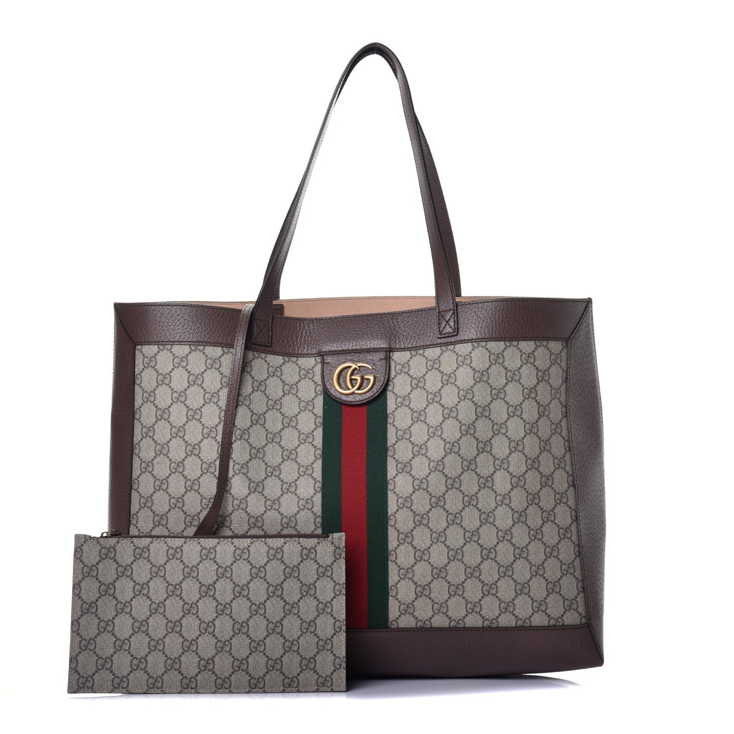 Gucci GG Supreme Monogram Web Large Ophidia Tote Brown 1 of 8