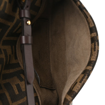 Fendi Fabric Jacquard FF 1974 Phone Baguette Tobacco Moro 5 of 11