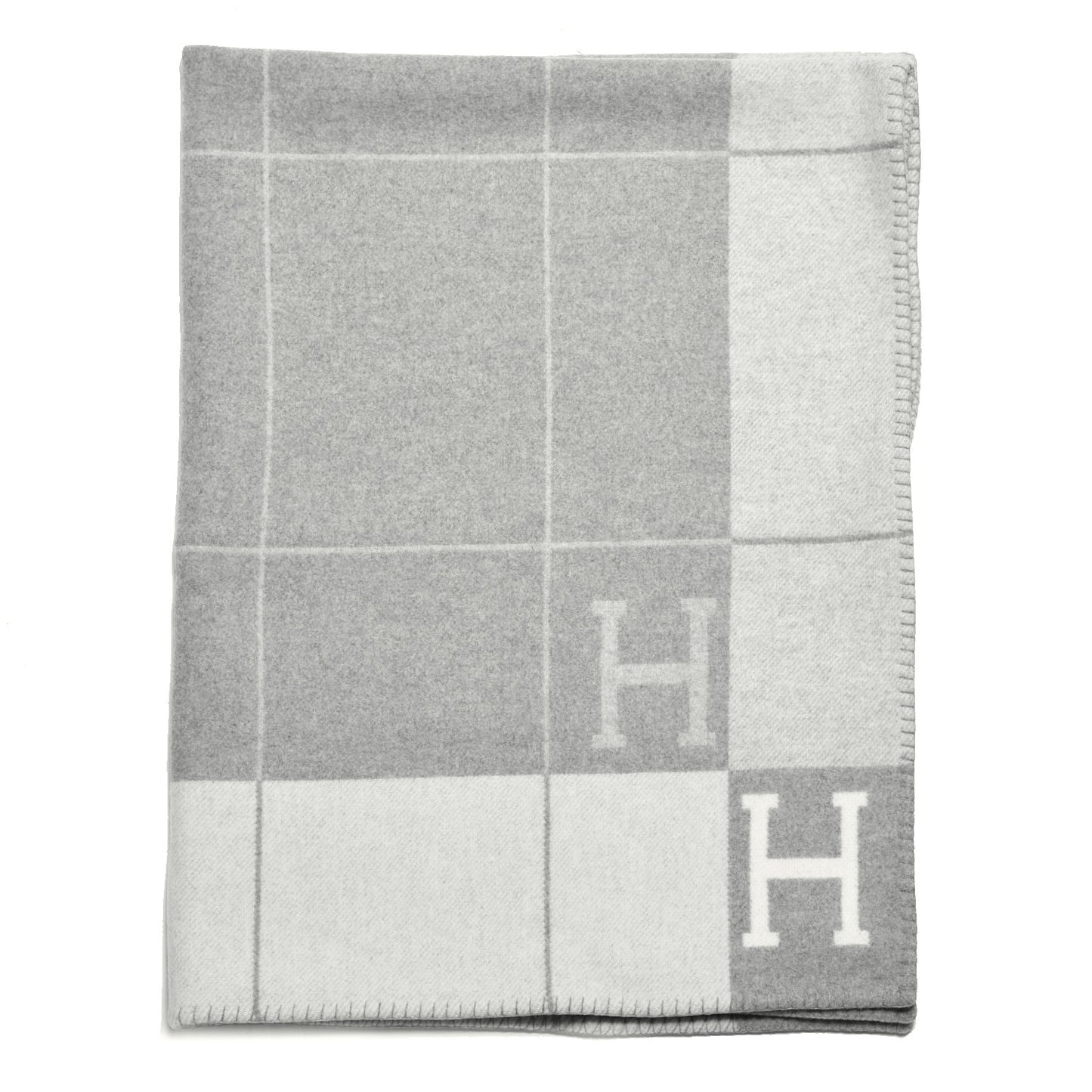 Wool Cashmere Avalon III Blanket Ecru Gris Clair
