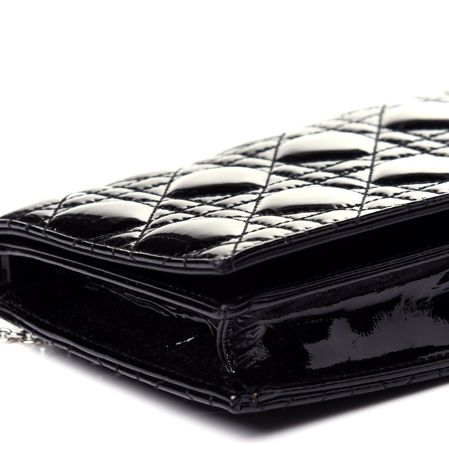 Patent Cannage Lady Dior Convertible Clutch Black