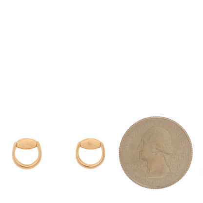 Gucci 18K Rose Gold Horsebit Earrings 2 of 5