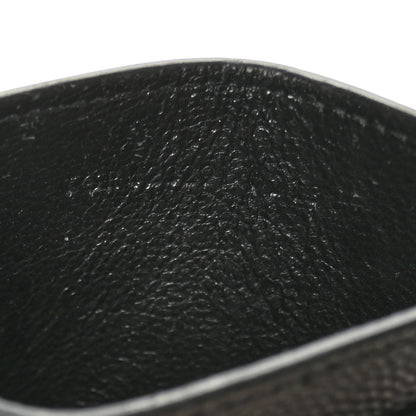 Saint Laurent Grain De Poudre Matelasse Chevron Monochrome Monogram Credit Card Case Black 7 of 7