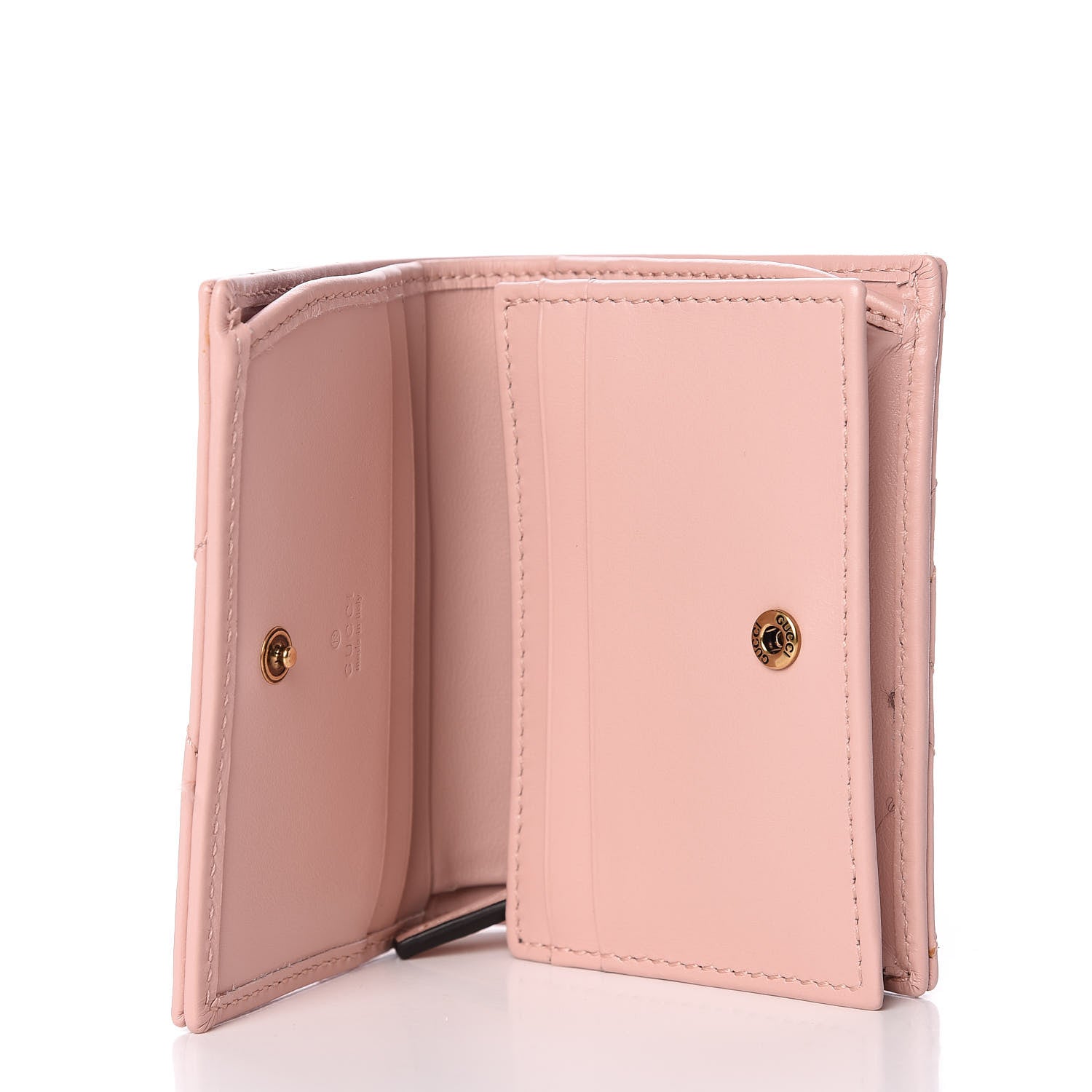 Gucci Calfskin Matelasse GG Marmont Card Case Wallet Perfect Pink 4 of 9