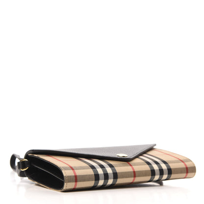 Burberry Grainy Calfskin Vintage Check Wallet With Detachable Strap Black 4 of 8