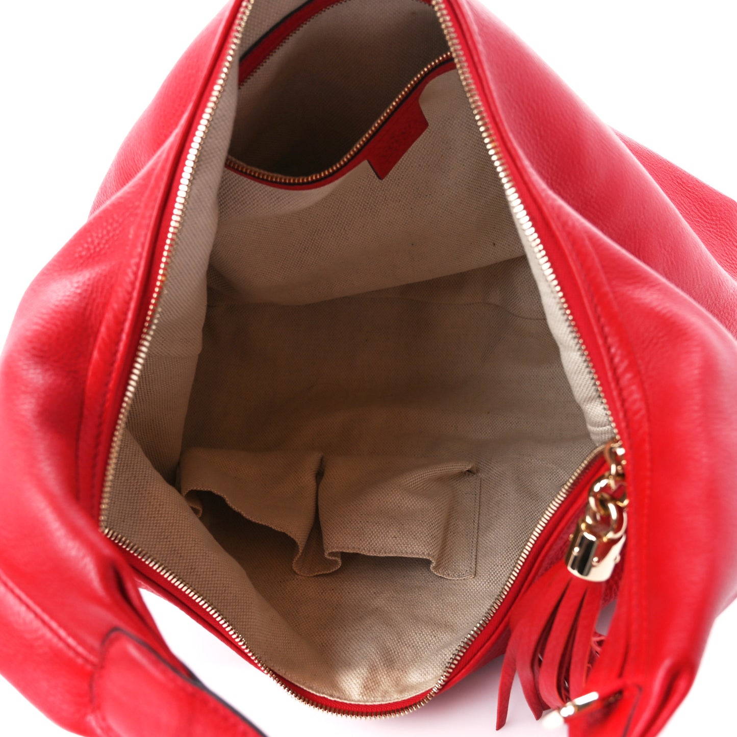 Pebbled Calfskin Large Soho Hobo Red