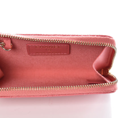Chanel Metallic Caviar Quilted Key Holder Case Pink 5 of 8