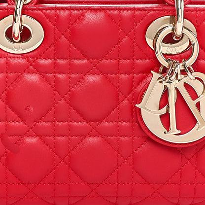 Christian Dior Lambskin Cannage Medium Lady D-Joy Red 8 of 10