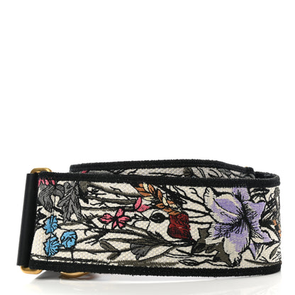Christian Dior Lambskin Canvas Embroidered Floral Shoulder Strap Multicolor 2 of 3