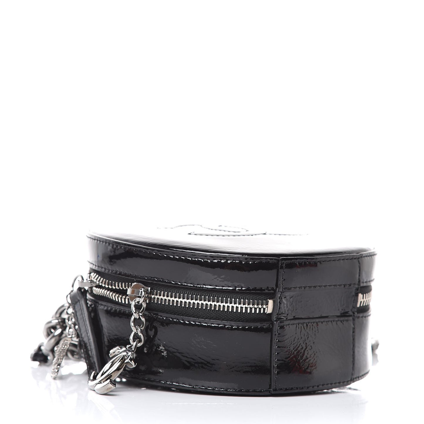 Patent Round As Earth Evening Bag Black