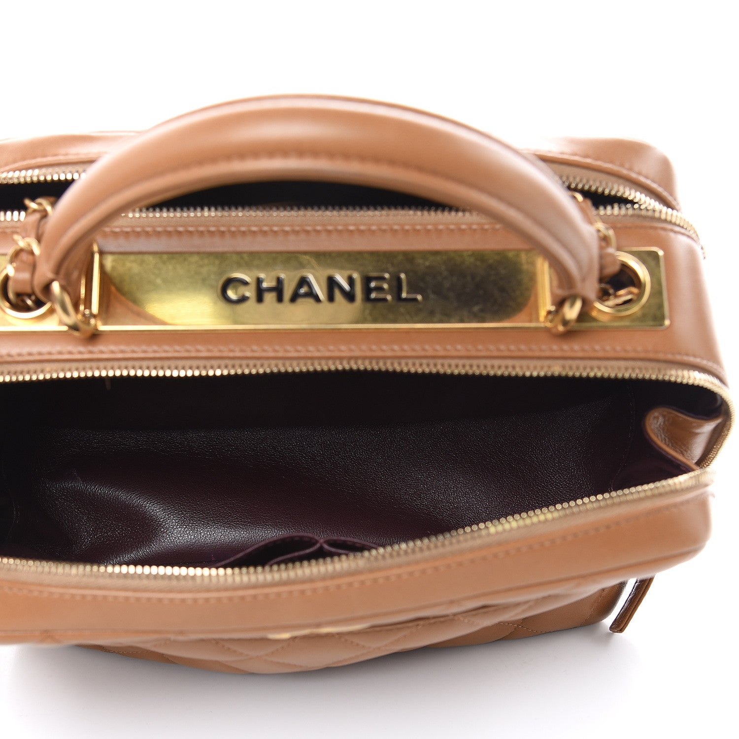 Chanel Lambskin Quilted Medium Trendy CC Bowling Bag Camel 5 of 19