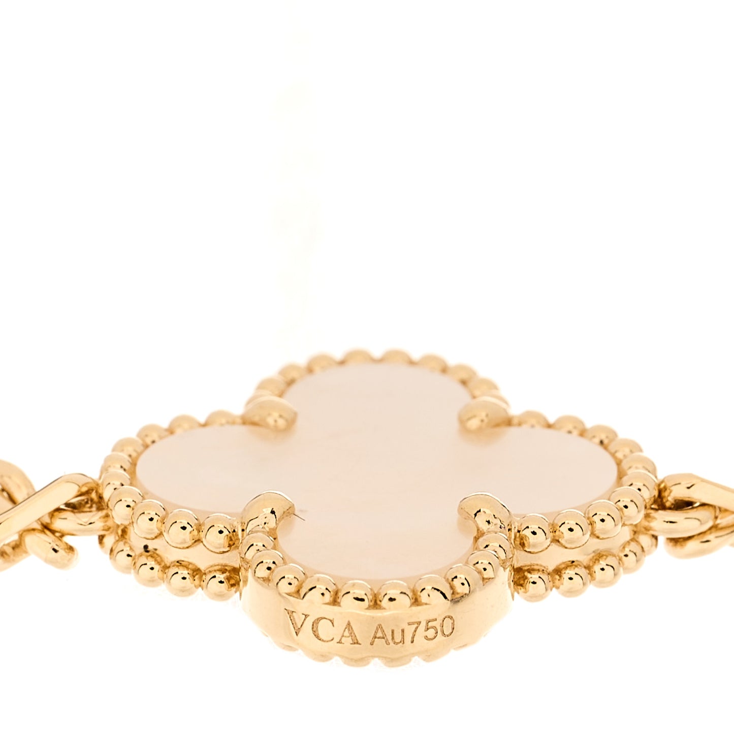 18K Yellow Gold Mother of Pearl 20 Motifs Vintage Alhambra Necklace