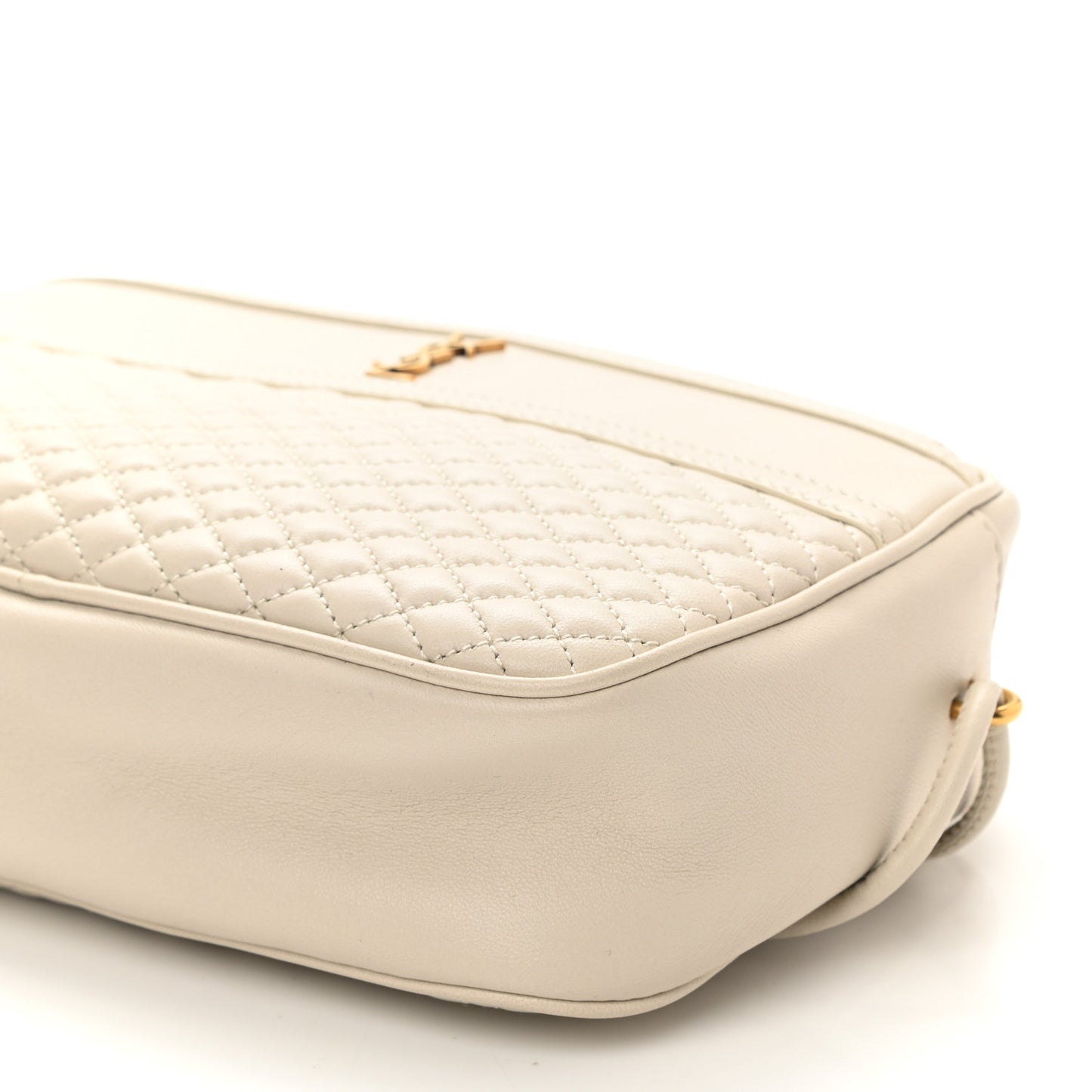 Lambskin Quilted Victoire Camera Bag Blanc Vintage