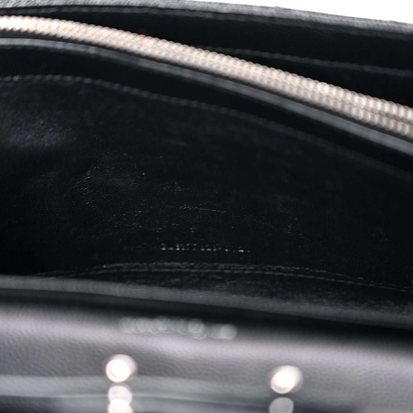 Grain De Poudre Matelasse Chevron Monogram Chain Wallet Black