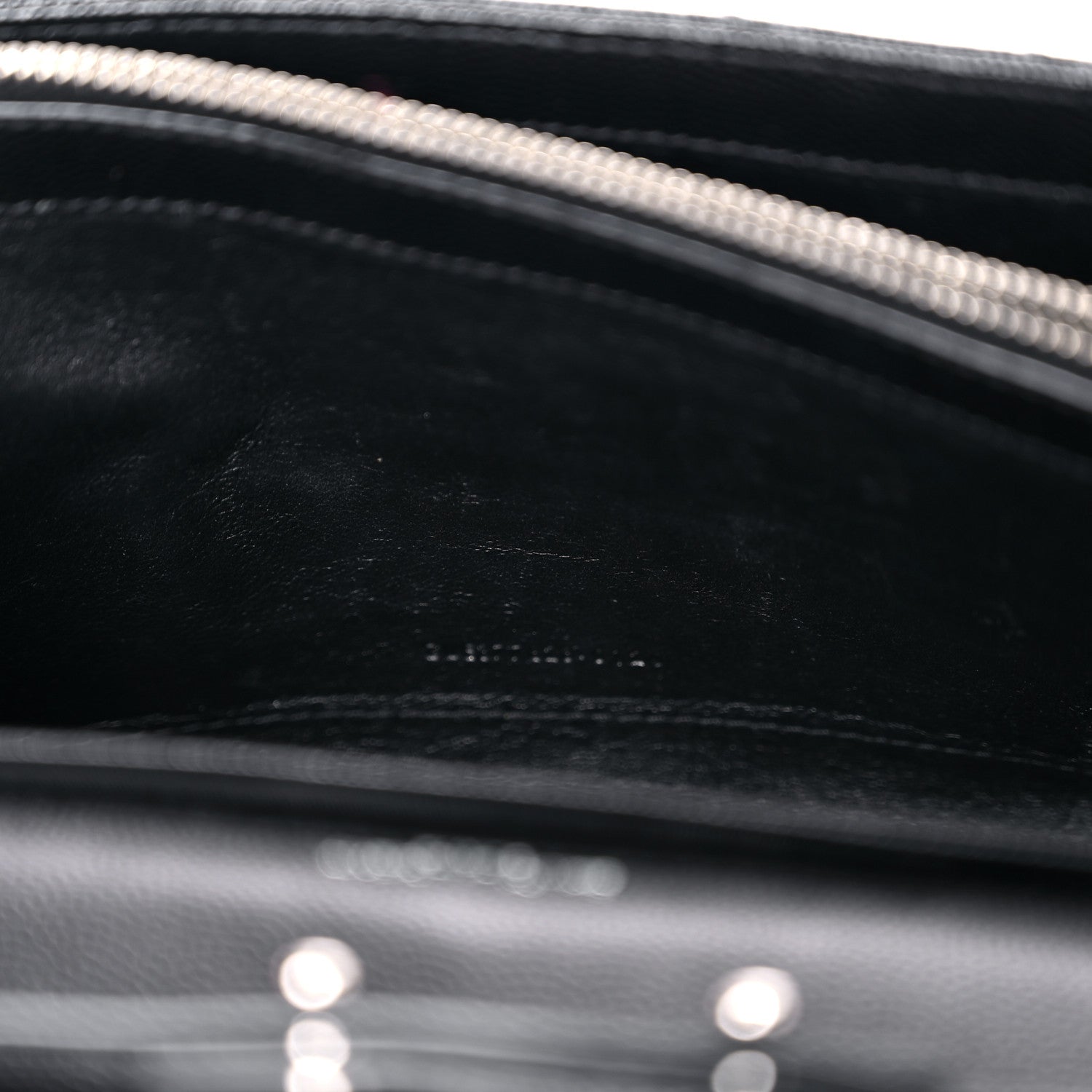 Saint Laurent Grain De Poudre Matelasse Chevron Monogram Chain Wallet Black 10 of 14