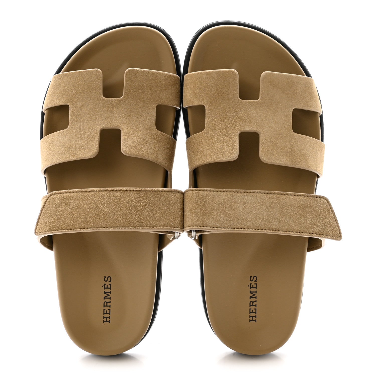 Hermes Suede Goatskin Womens Chypre Sandals 37 Beige Sable 2 of 10