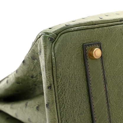 Hermes Ostrich Birkin 35 Vert Olive 19 of 23