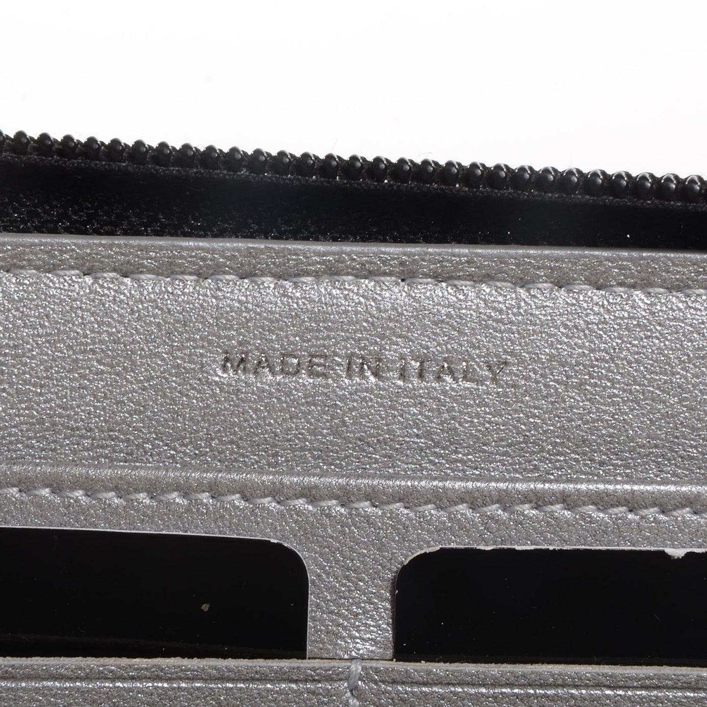 Lambskin Camellia Embossed Large Zip Around Gusset Wallet Black