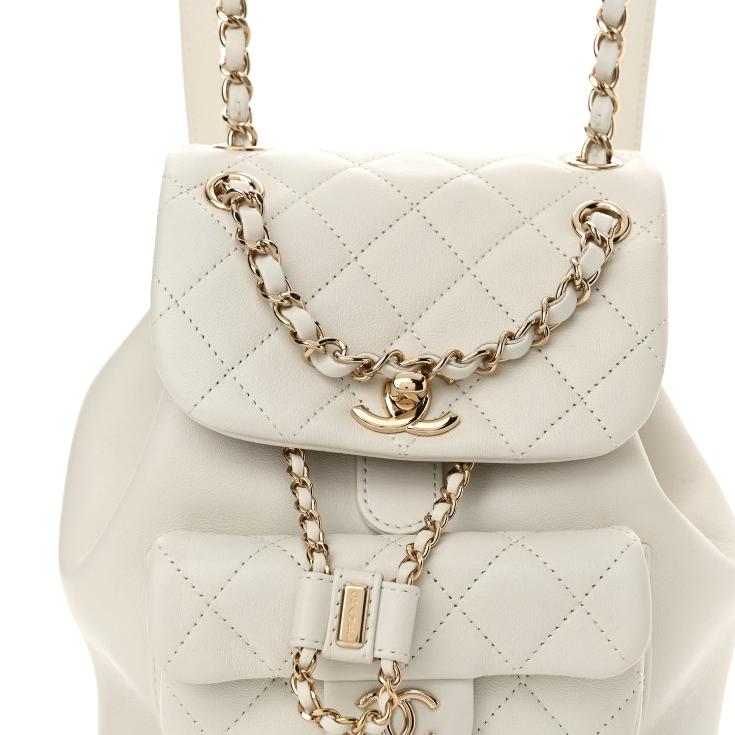 Lambskin Quilted Small Duma Drawstring Backpack