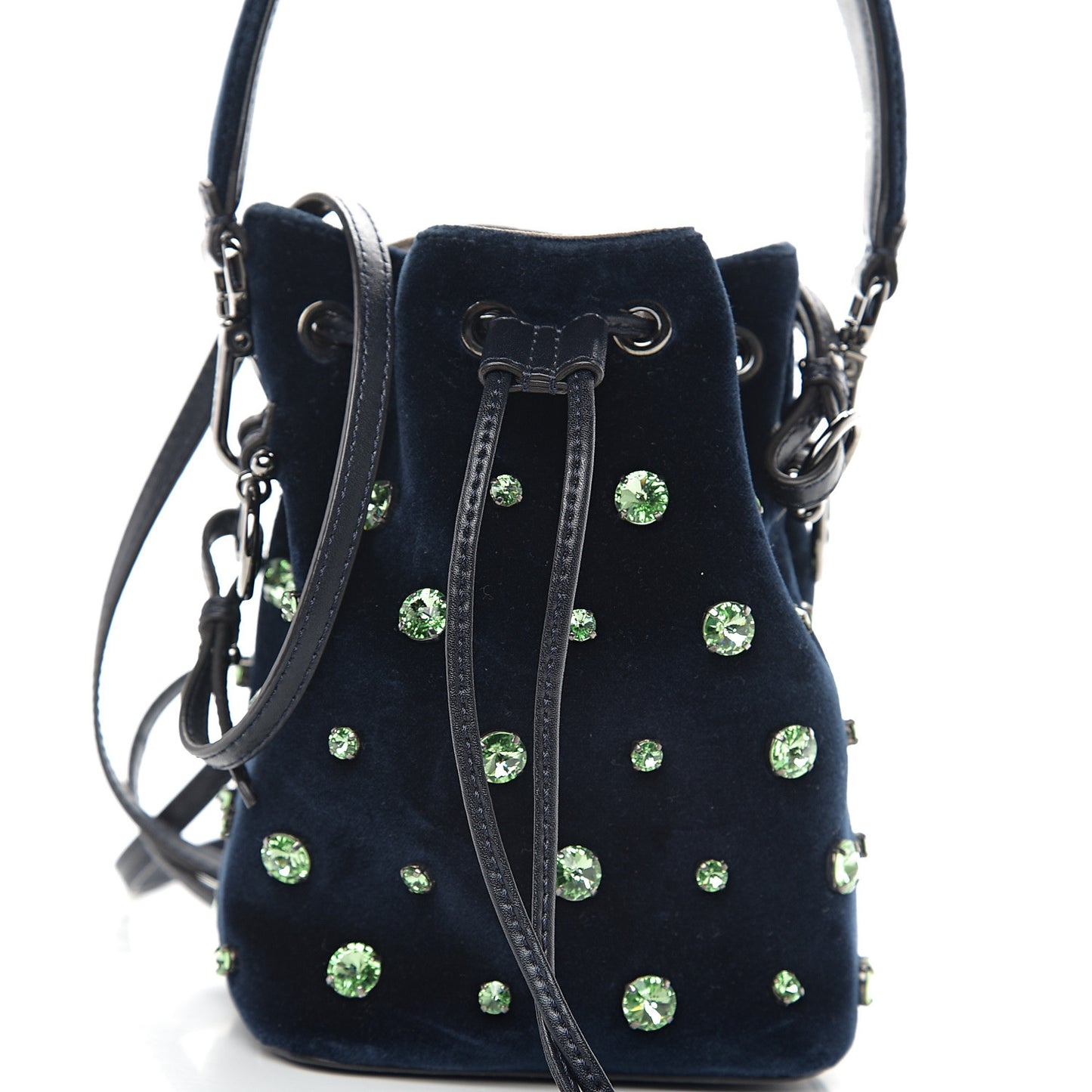 Velluto Crystal F is Mini Mon Tresor Bucket Bag Blue Notte
