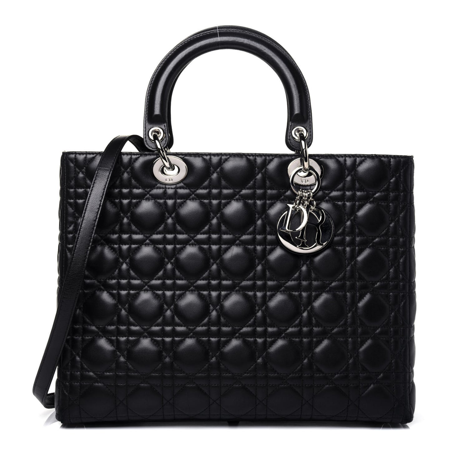 Lambskin Cannage Large Lady Dior Black