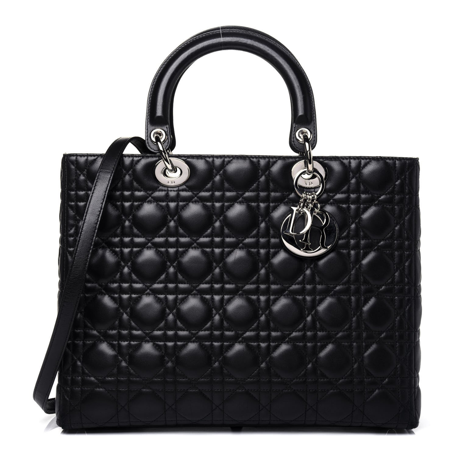 Christian Dior Lambskin Cannage Large Lady Dior Black 1 of 14