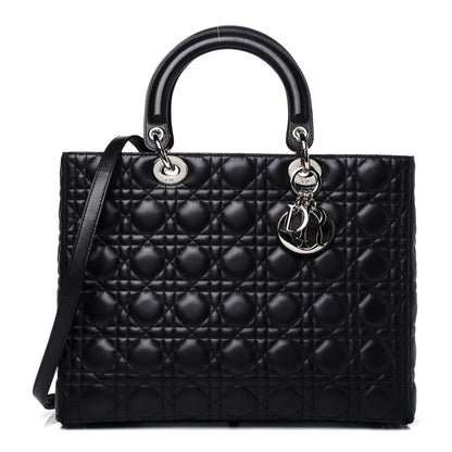 Christian Dior Lambskin Cannage Large Lady Dior Black 1 of 14